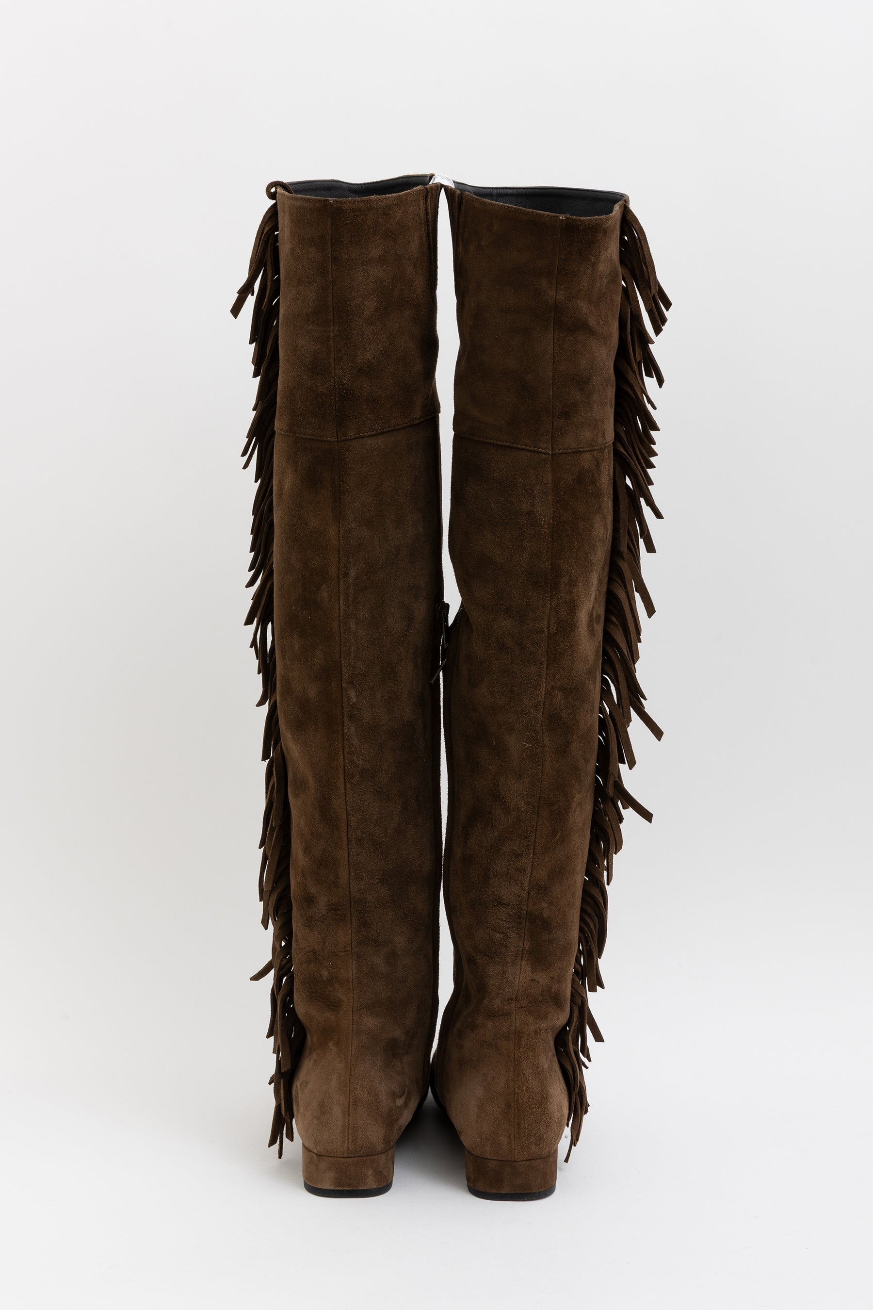 Suede Fringed High Boots