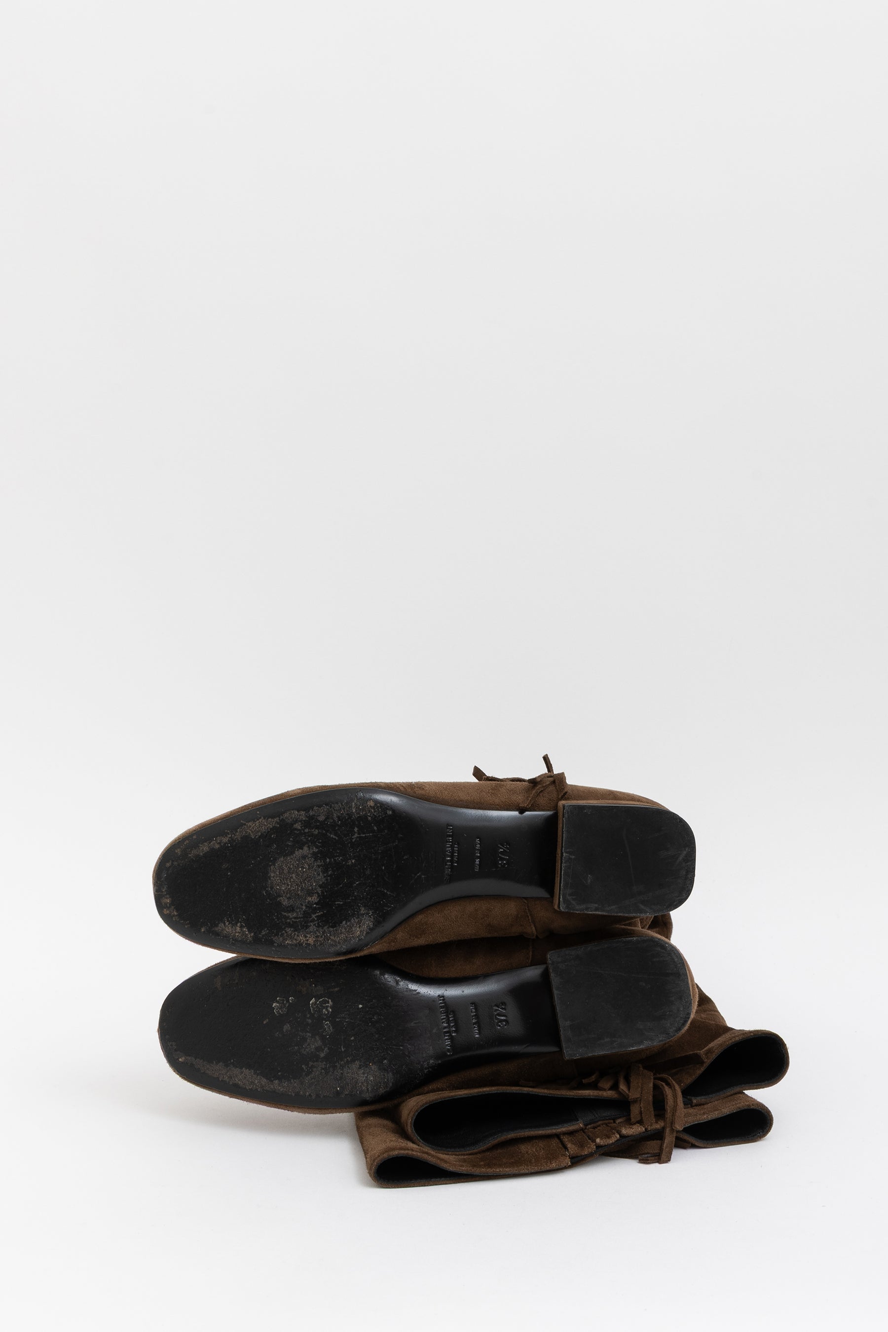 Suede Fringed High Boots