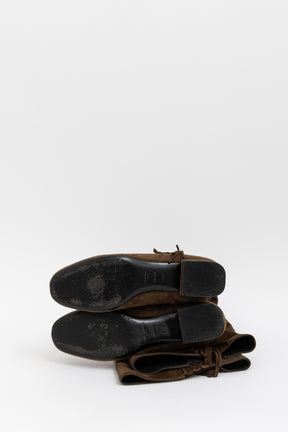 Suede Fringed High Boots