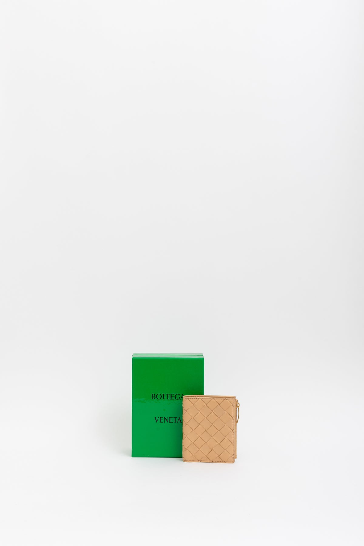 Intrecciato Leather Mini Flap Wallet