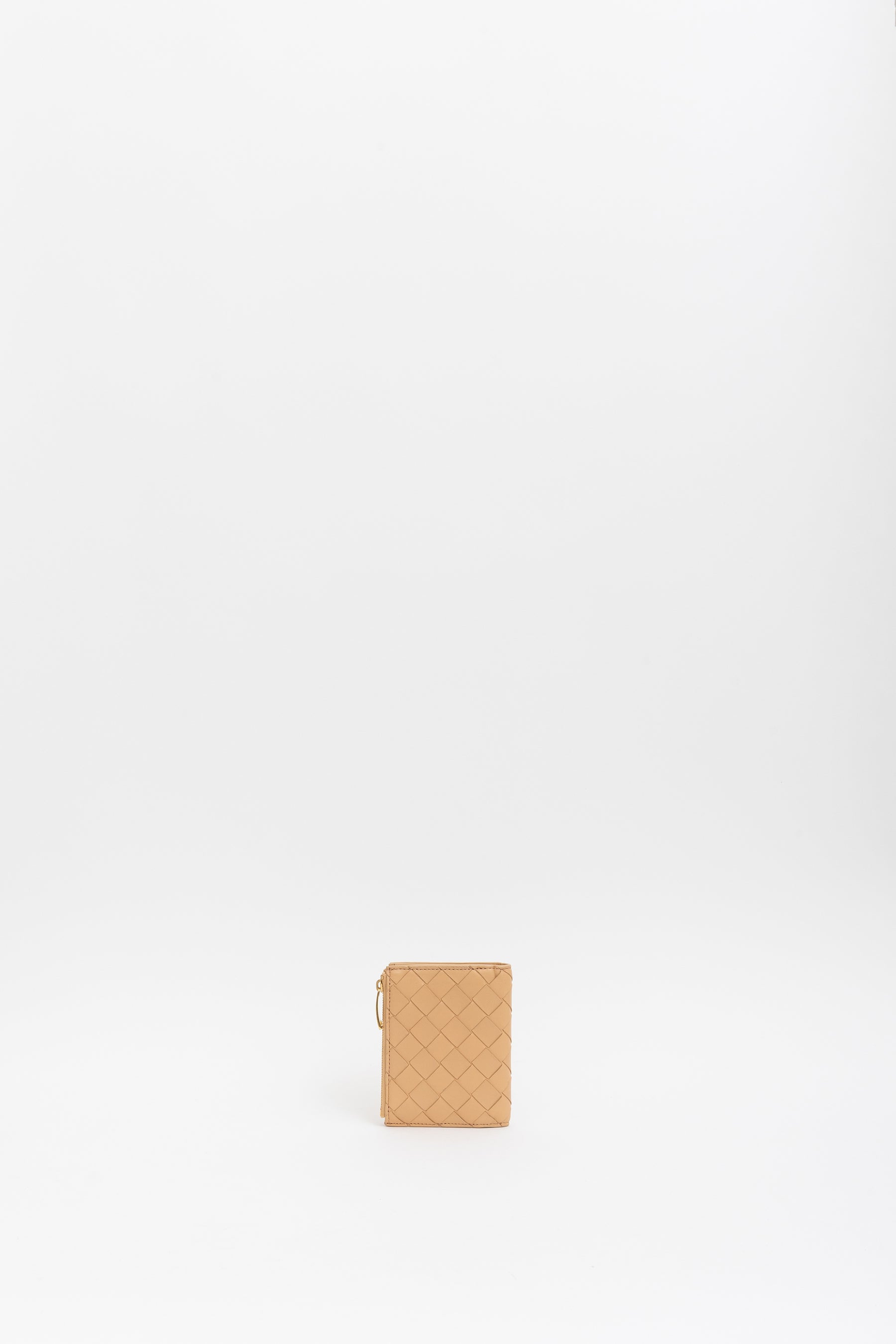 Intrecciato Leather Mini Flap Wallet