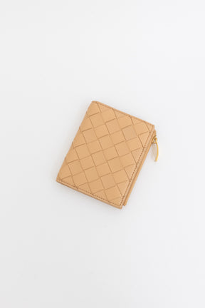 Intrecciato Leather Mini Flap Wallet