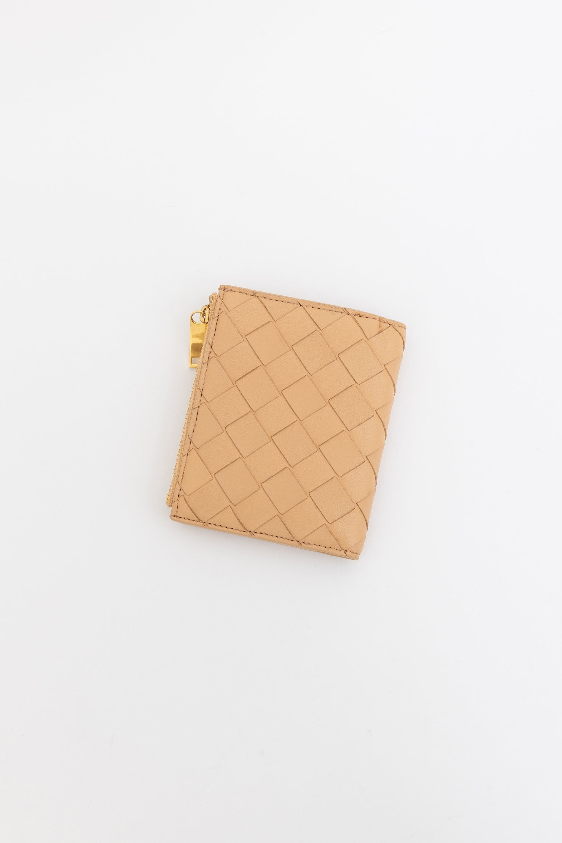 Intrecciato Leather Mini Flap Wallet