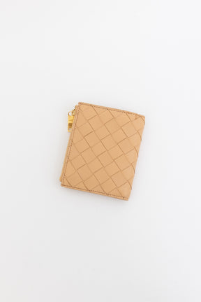 Intrecciato Leather Mini Flap Wallet