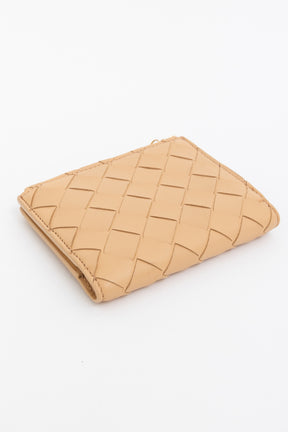 Intrecciato Leather Mini Flap Wallet