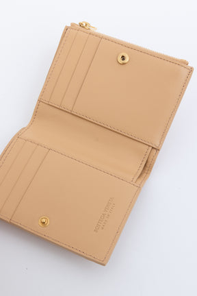 Intrecciato Leather Mini Flap Wallet