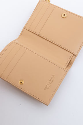Intrecciato Leather Mini Flap Wallet