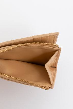 Intrecciato Leather Mini Flap Wallet