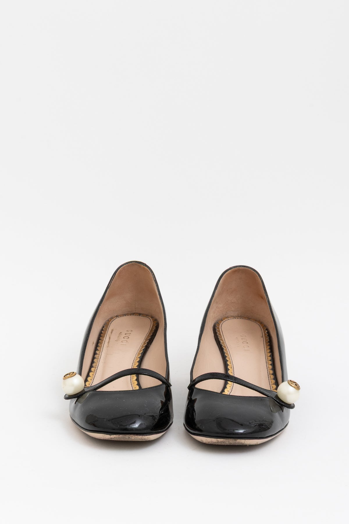Patent Pearl Mary Jane Heels