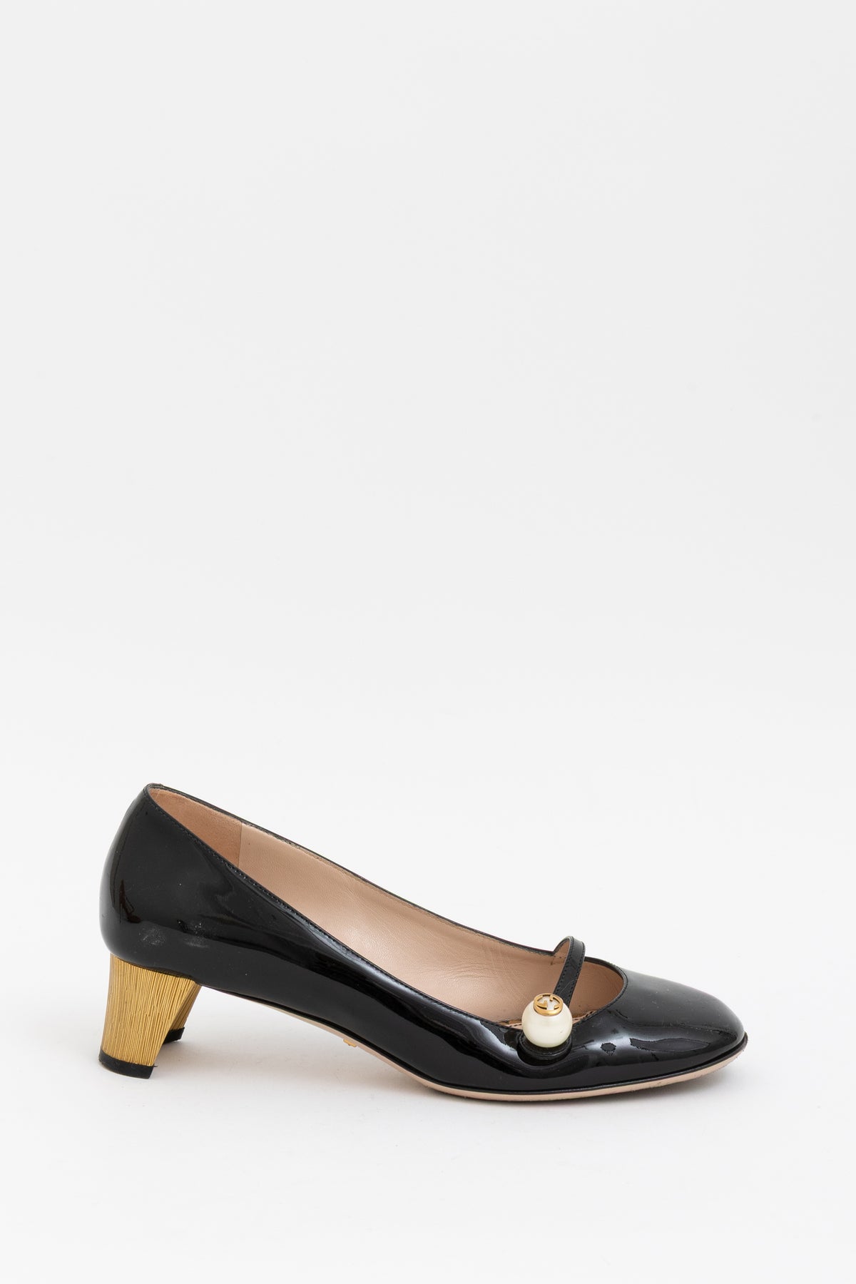 Patent Pearl Mary Jane Heels