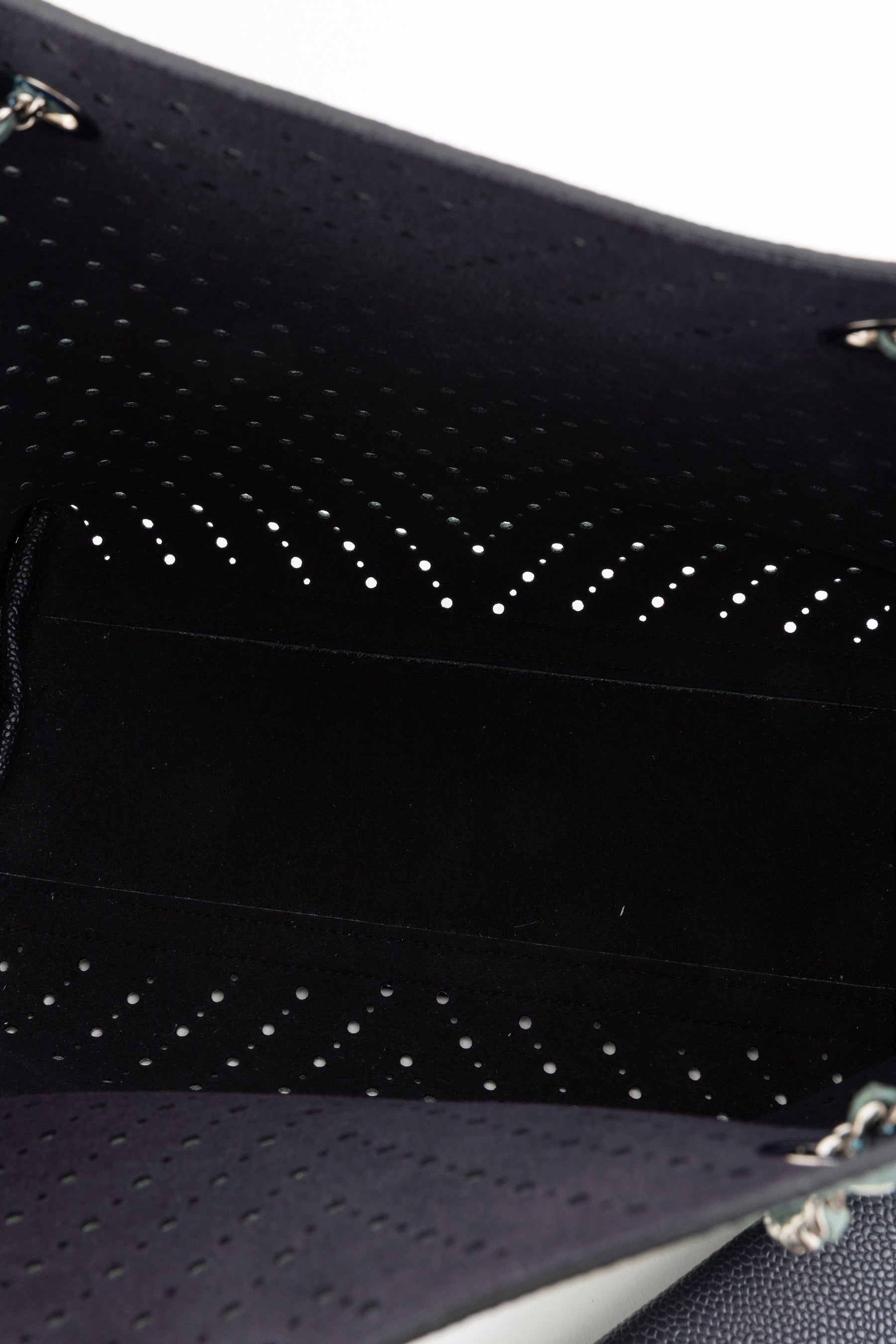 Seafoam Perforated Leather Small Tote Bag