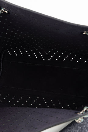 Seafoam Perforated Leather Small Tote Bag