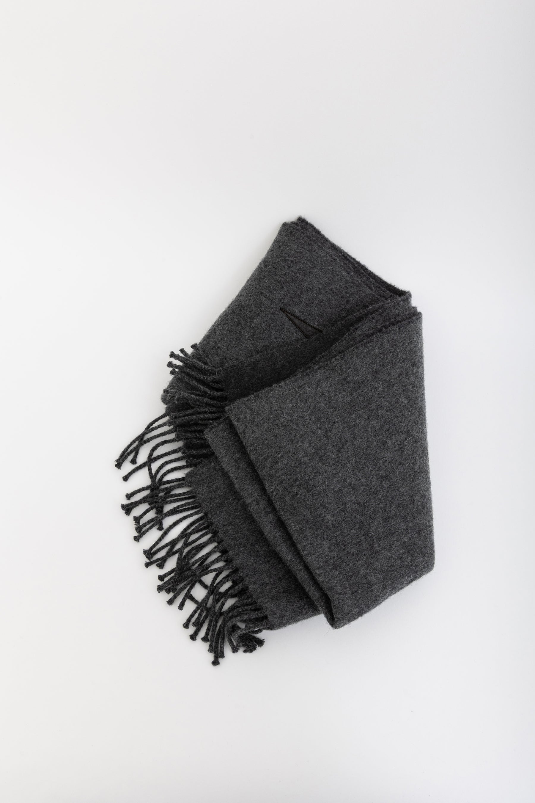 Patch Cuir Super H Cashmere Scarf in Charcoal