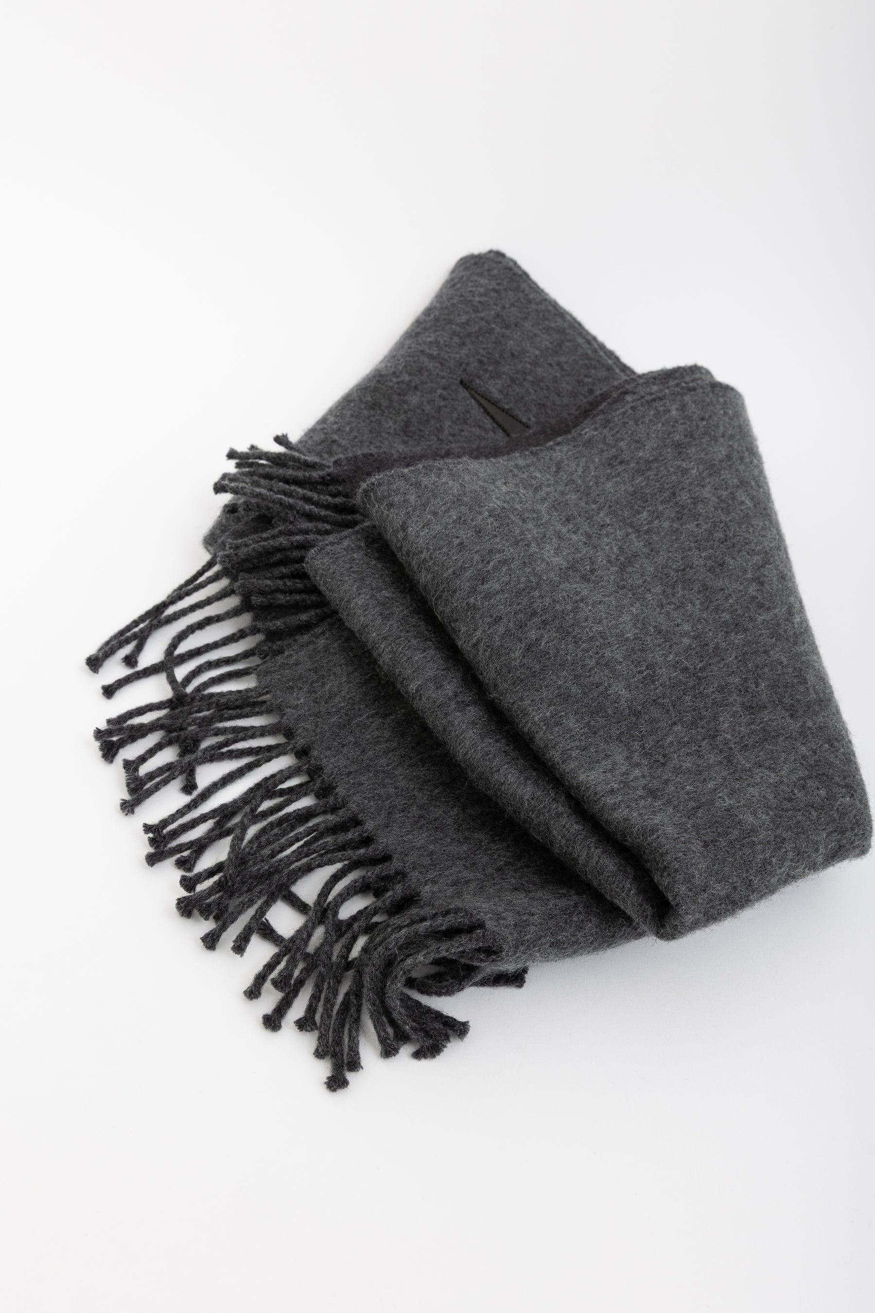 Patch Cuir Super H Cashmere Scarf in Charcoal