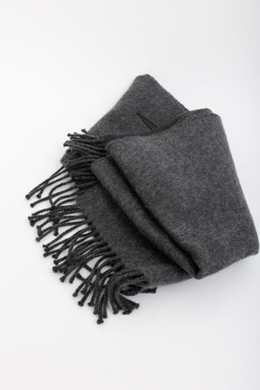 Patch Cuir Super H Cashmere Scarf in Charcoal