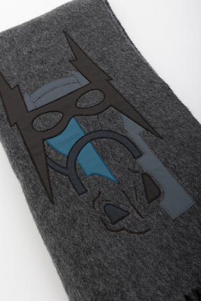 Patch Cuir Super H Cashmere Scarf in Charcoal