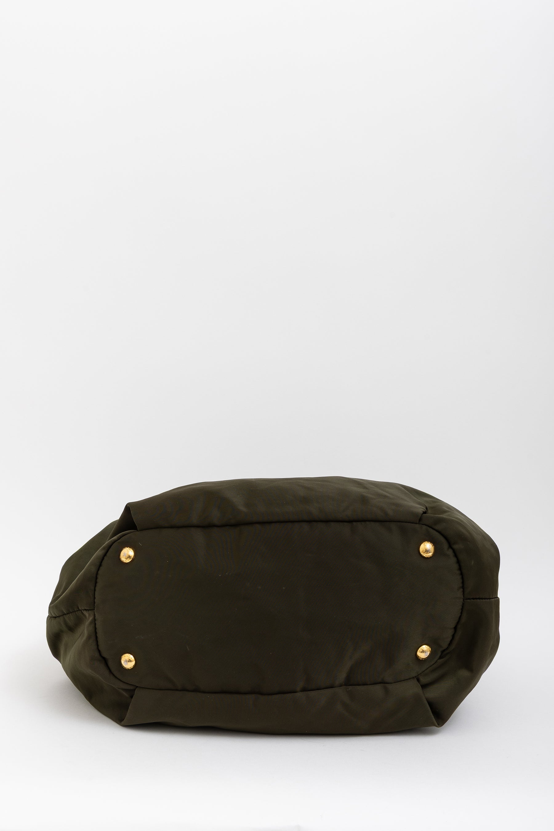Tessuto Nylon Logo Ruched Tote Bag