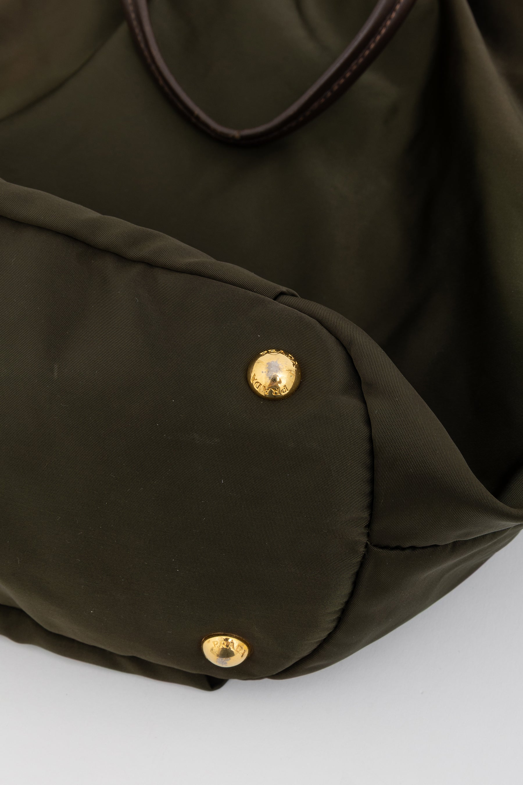 Tessuto Nylon Logo Ruched Tote Bag