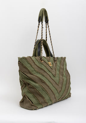 Chevron Cuba Patchwork Shopper Tote