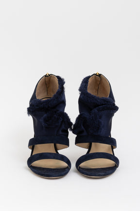 Kiki 100 Navy Fringed Heels