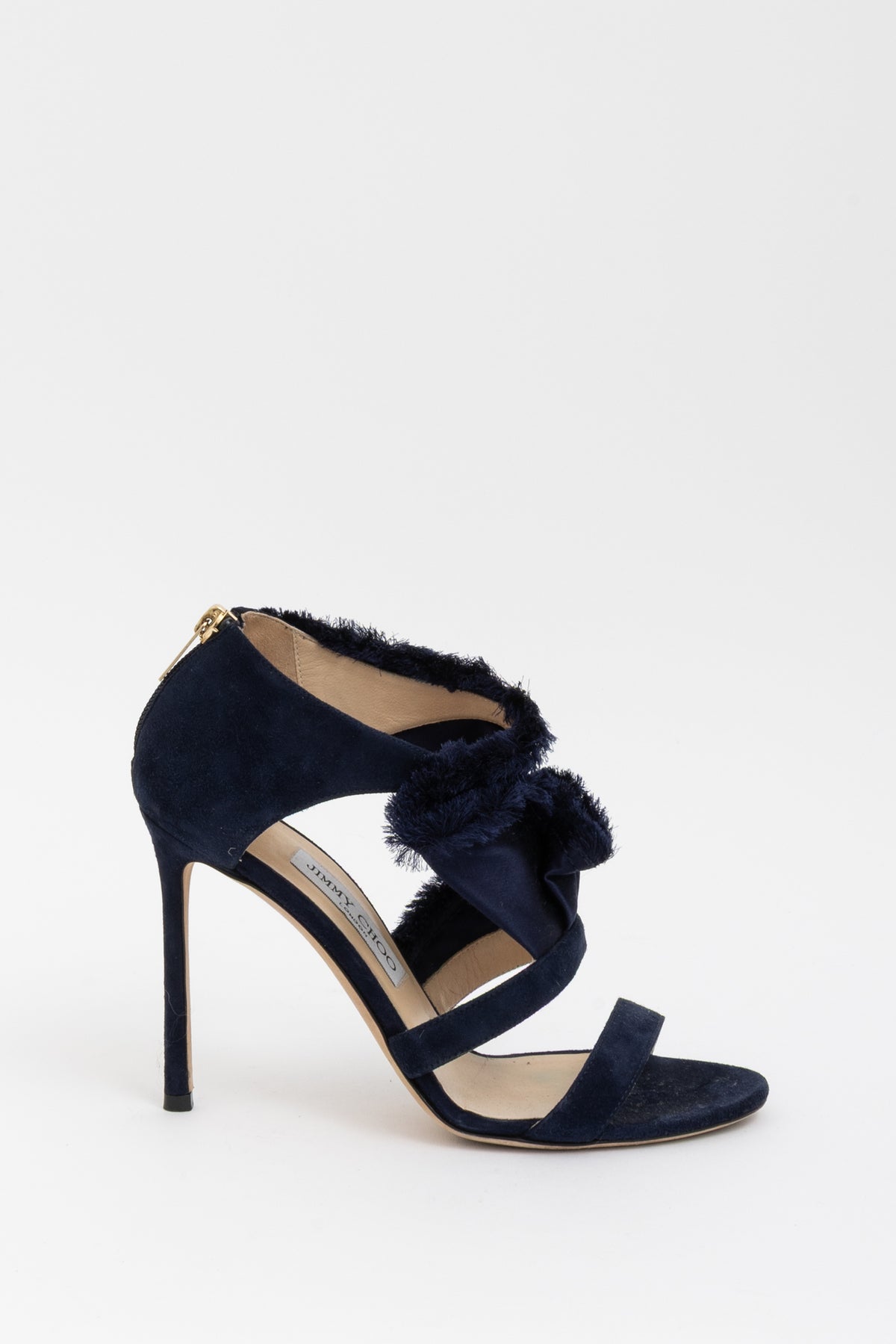 Kiki 100 Navy Fringed Heels