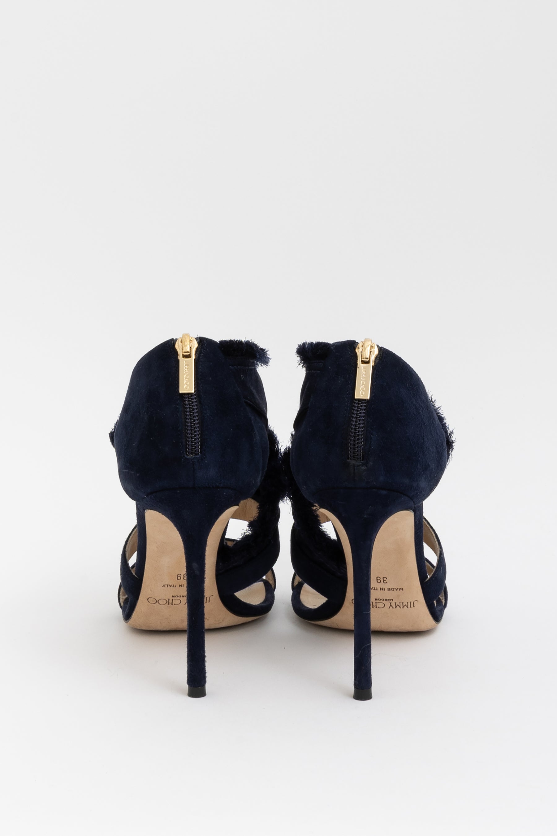 Kiki 100 Navy Fringed Heels