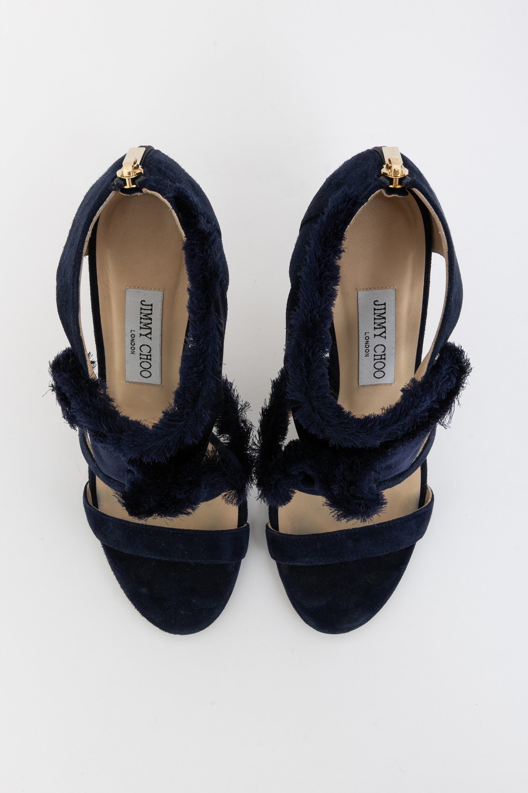 Kiki 100 Navy Fringed Heels