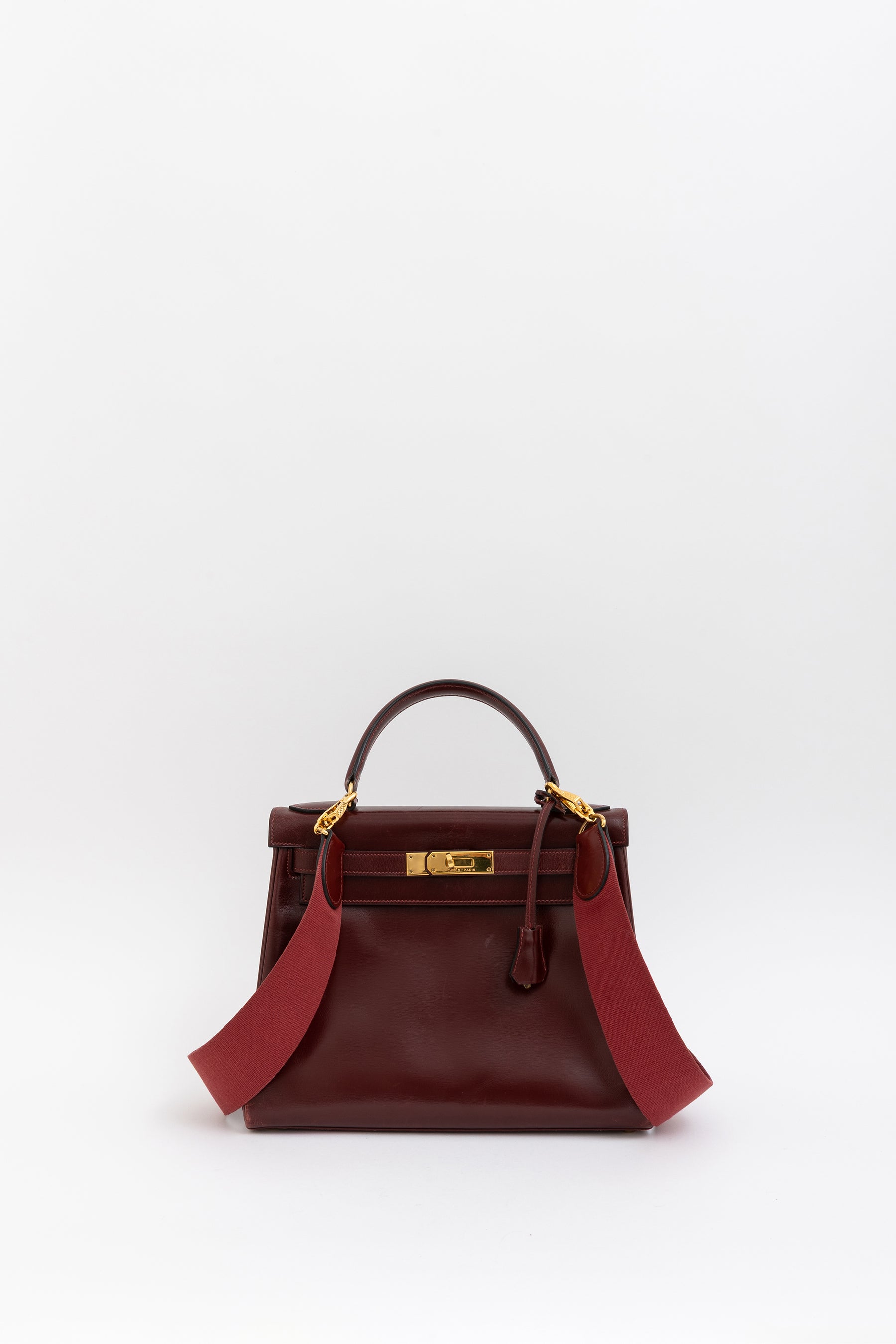 H Box Leather Kelly 28 Retourne Bag
