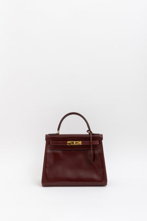 H Box Leather Kelly 28 Retourne Bag