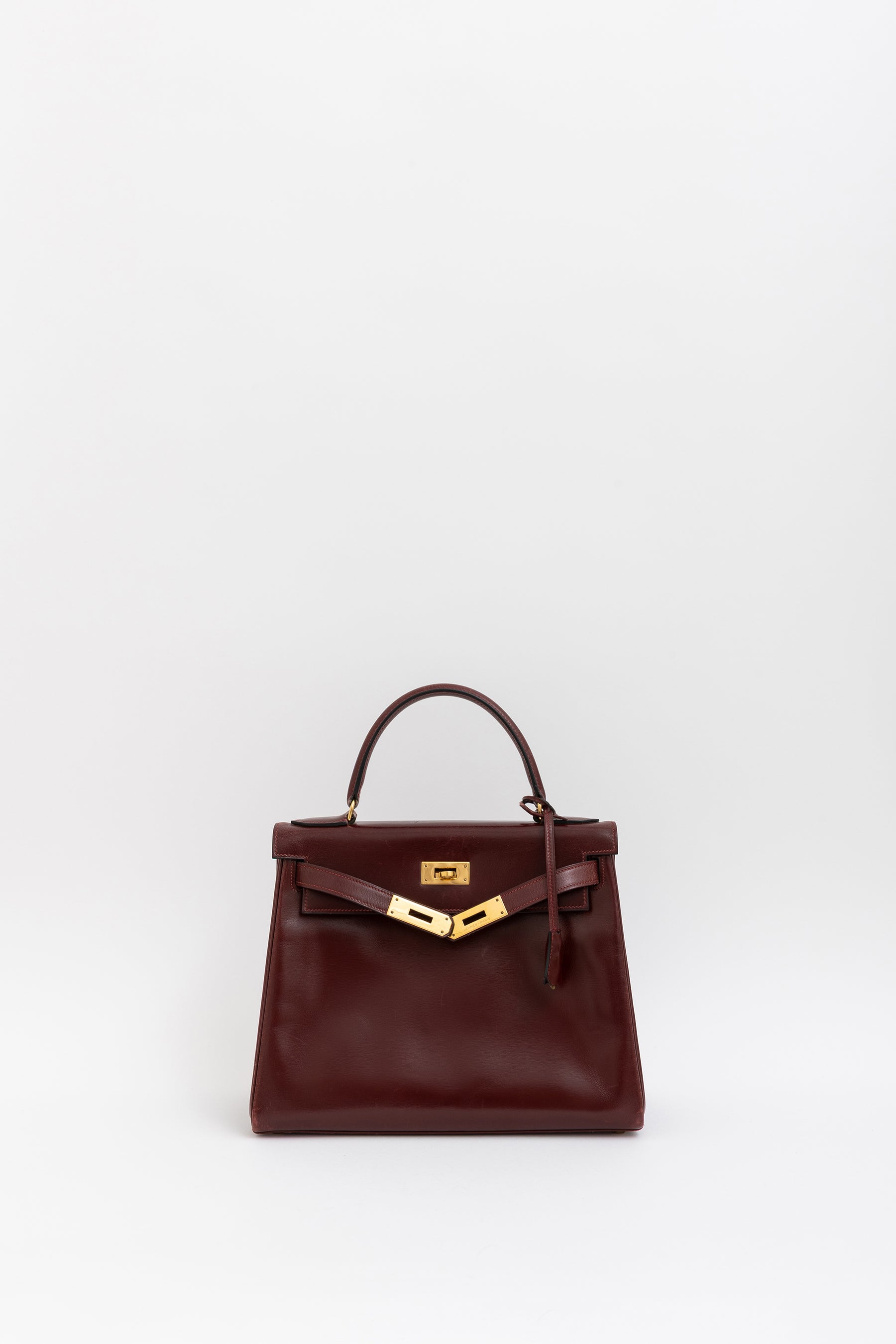 H Box Leather Kelly 28 Retourne Bag