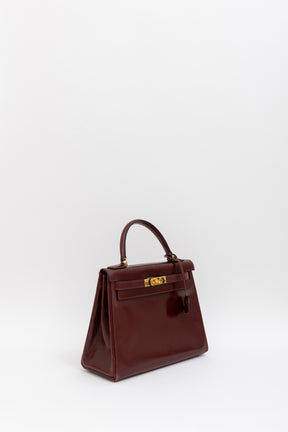 H Box Leather Kelly 28 Retourne Bag