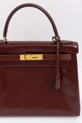 H Box Leather Kelly 28 Retourne Bag