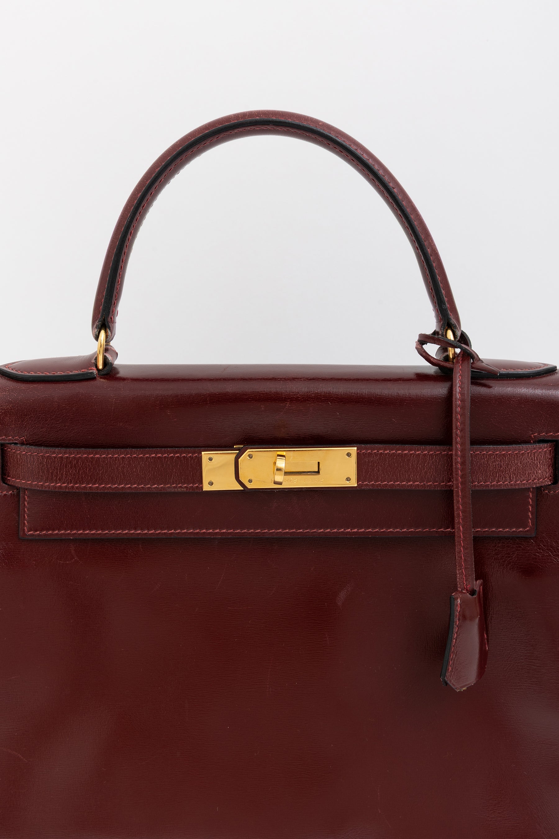 H Box Leather Kelly 28 Retourne Bag