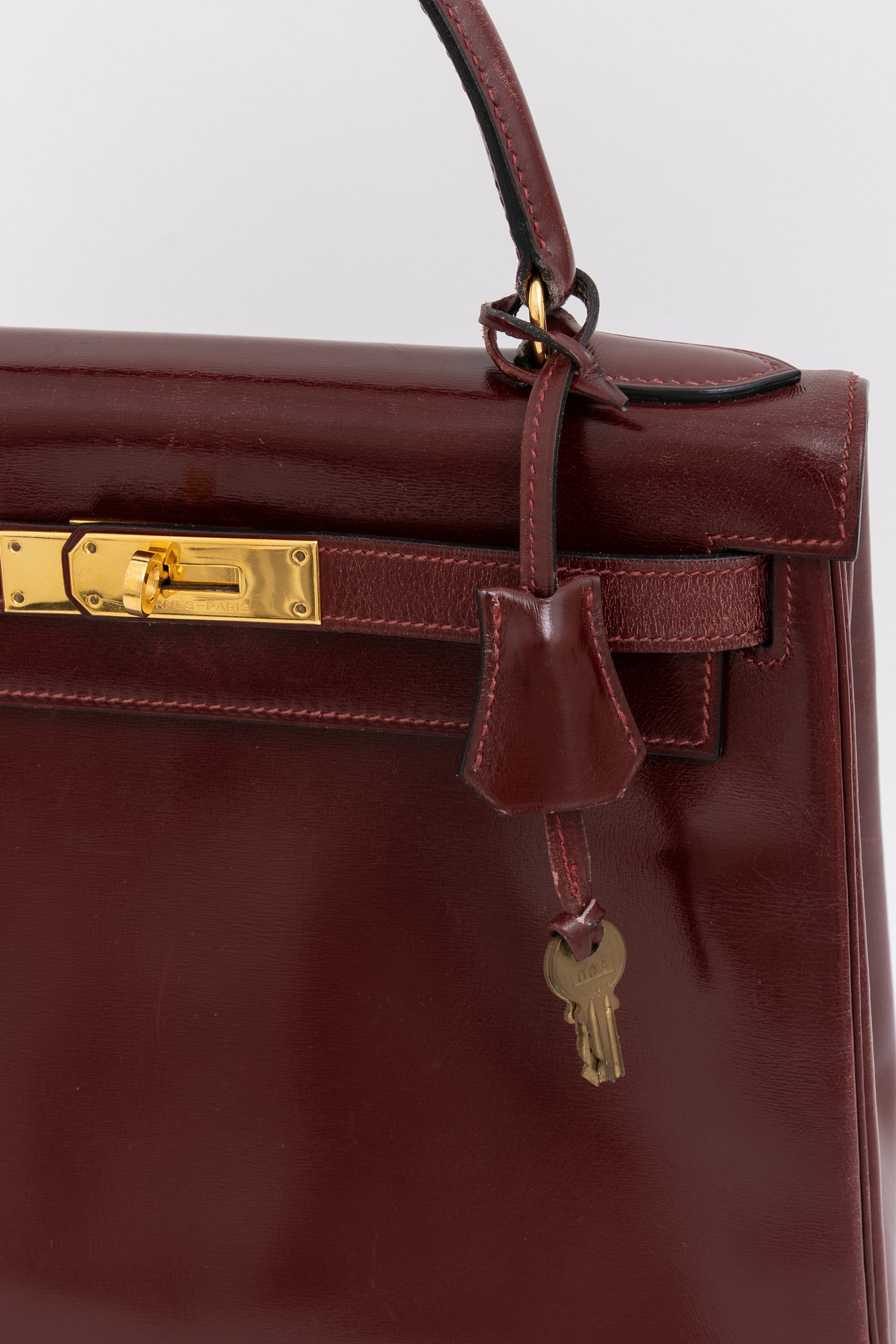 H Box Leather Kelly 28 Retourne Bag
