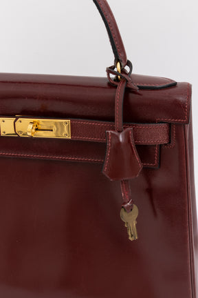 H Box Leather Kelly 28 Retourne Bag
