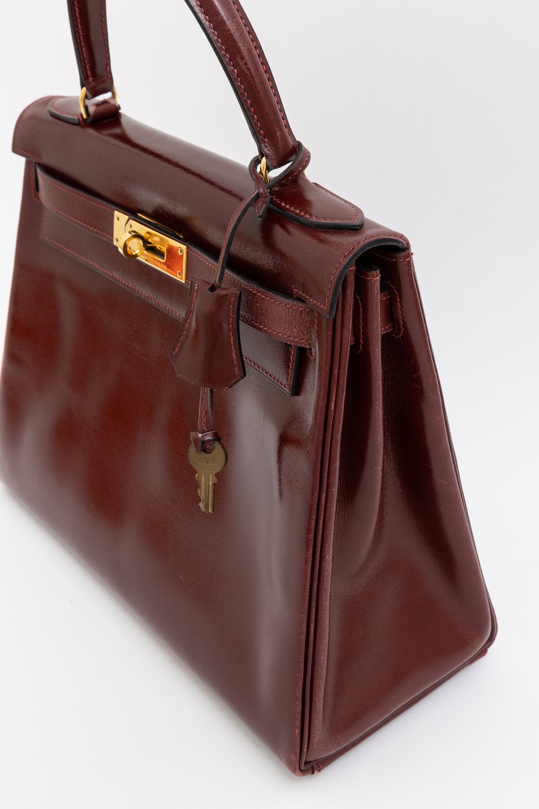 H Box Leather Kelly 28 Retourne Bag