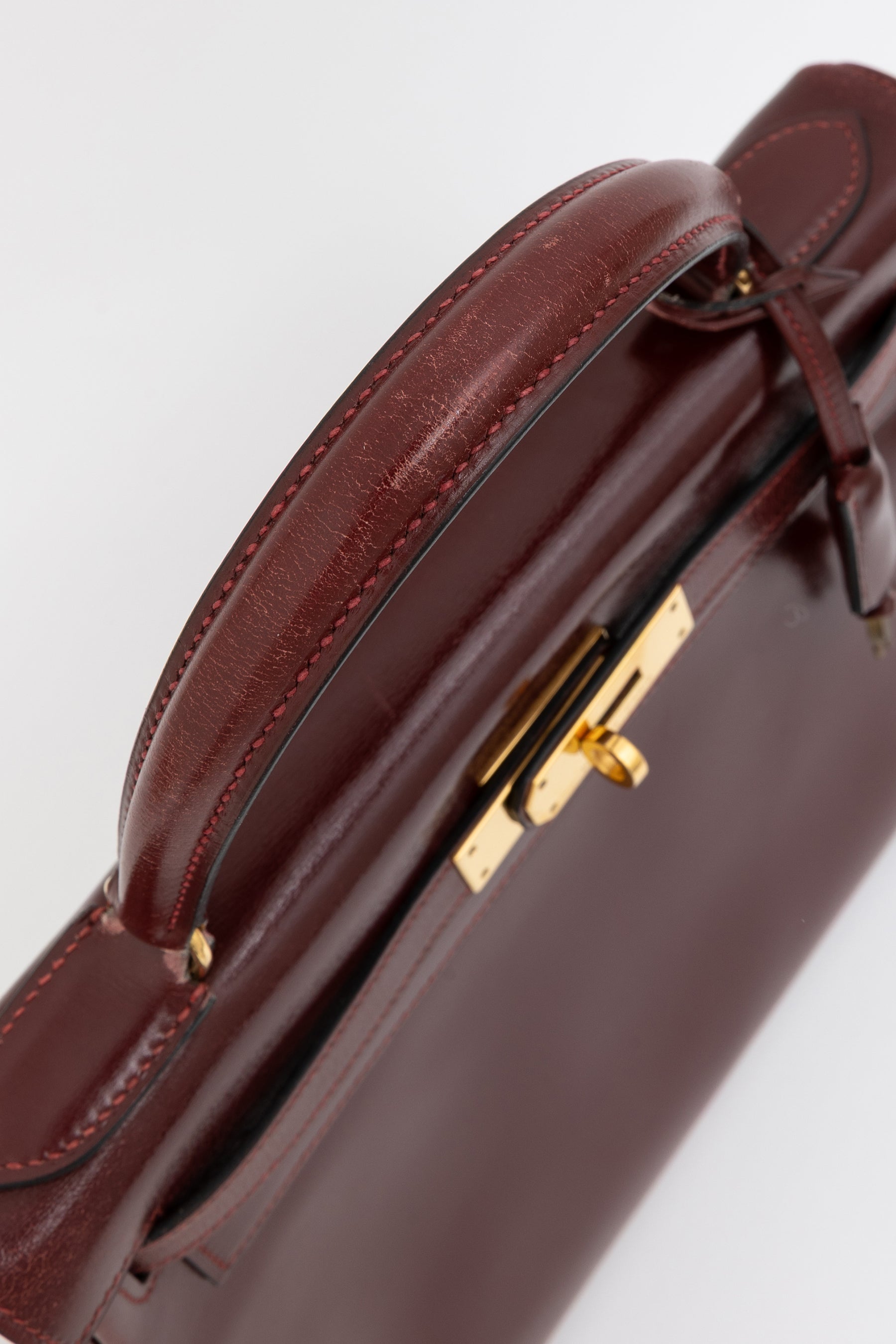 H Box Leather Kelly 28 Retourne Bag
