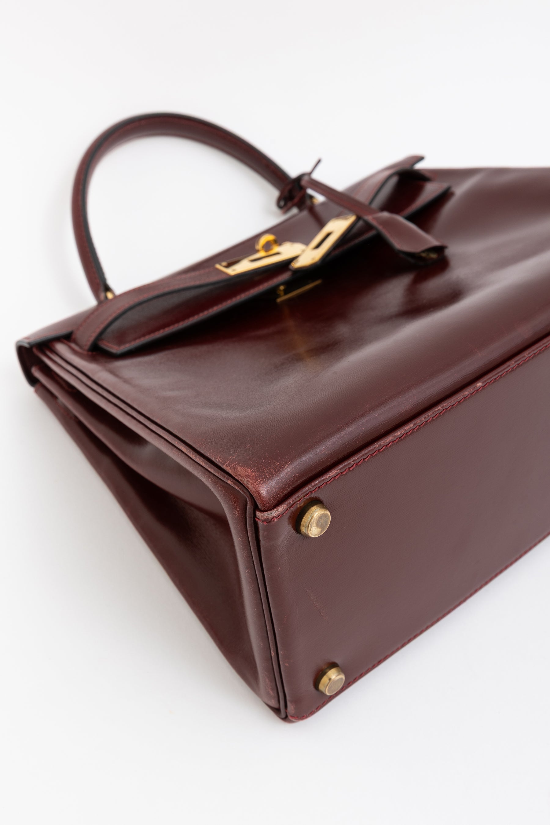 H Box Leather Kelly 28 Retourne Bag
