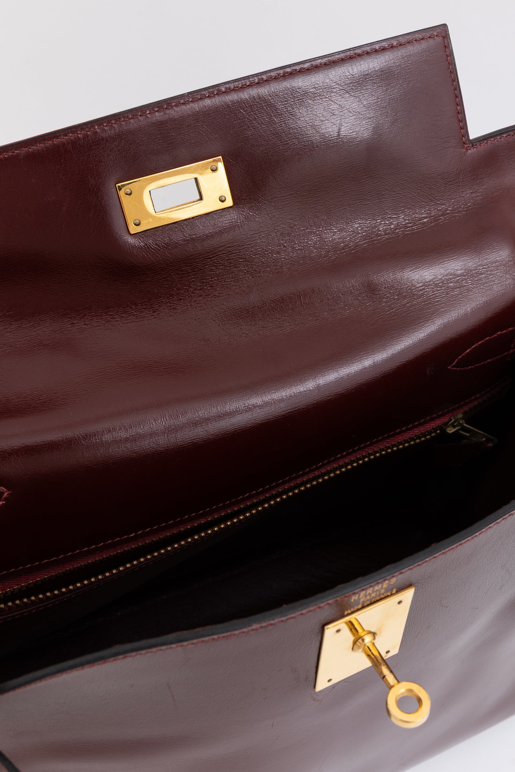 H Box Leather Kelly 28 Retourne Bag