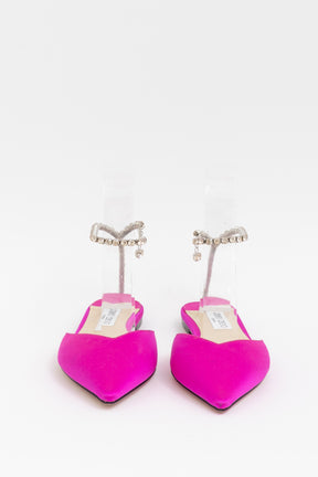 Saeda Fuchsia Satin Flats