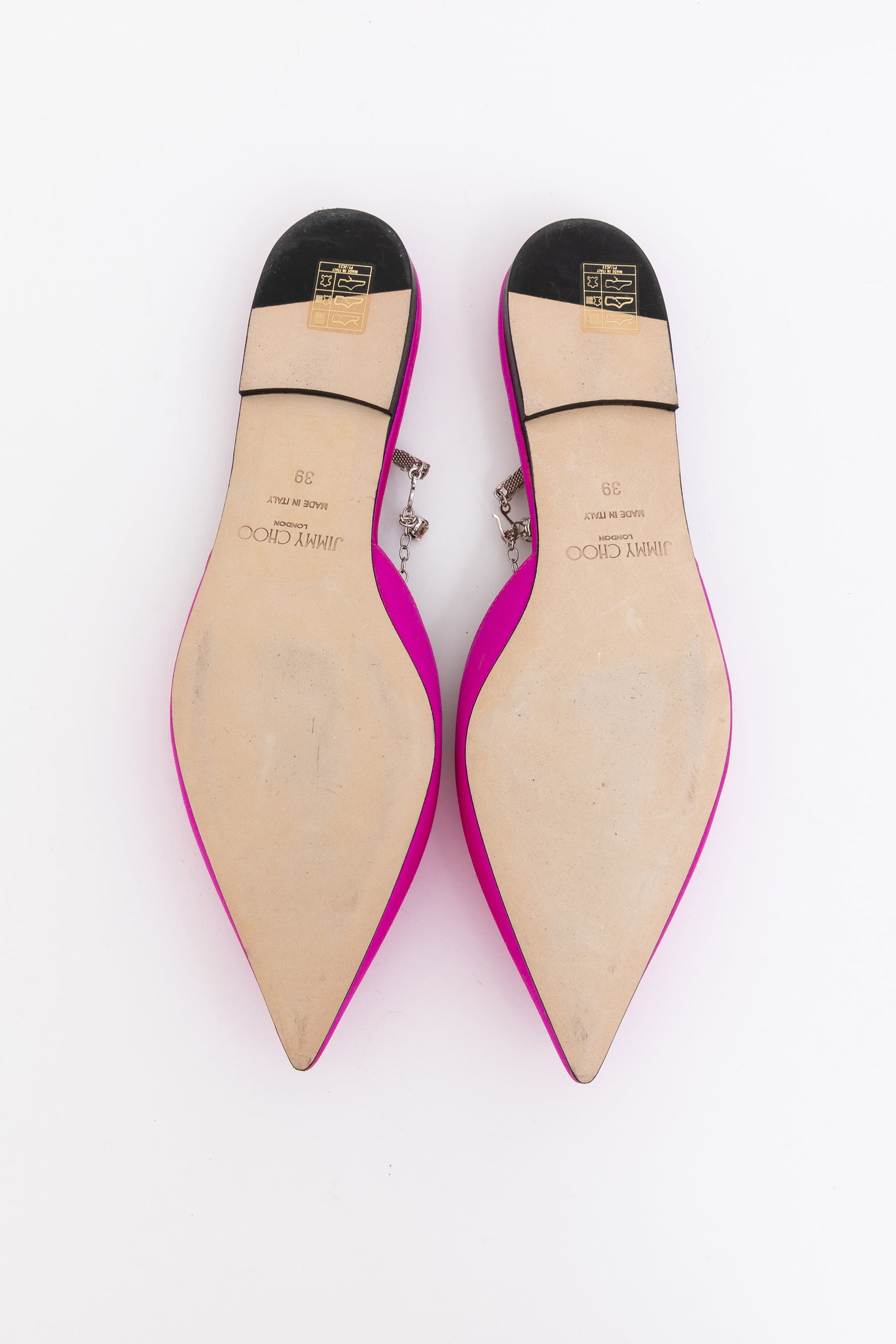 Saeda Fuchsia Satin Flats