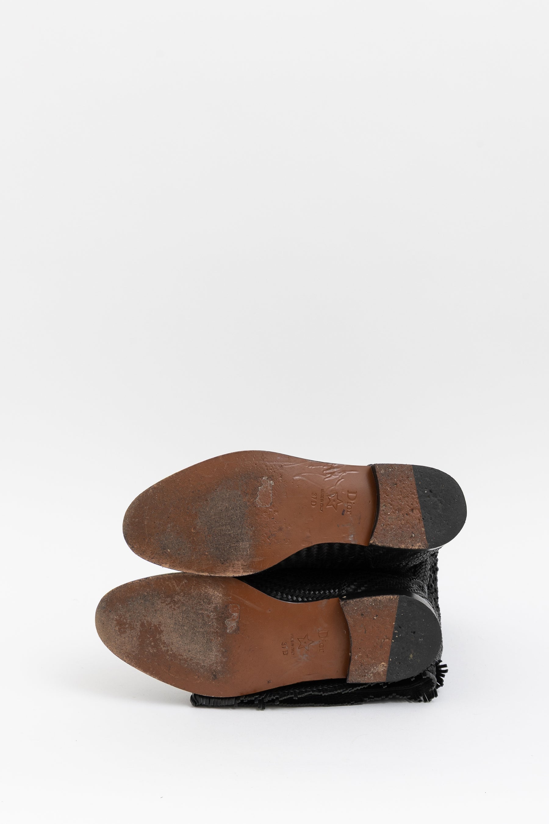 Global Woven Fringed Leather Riding Boots