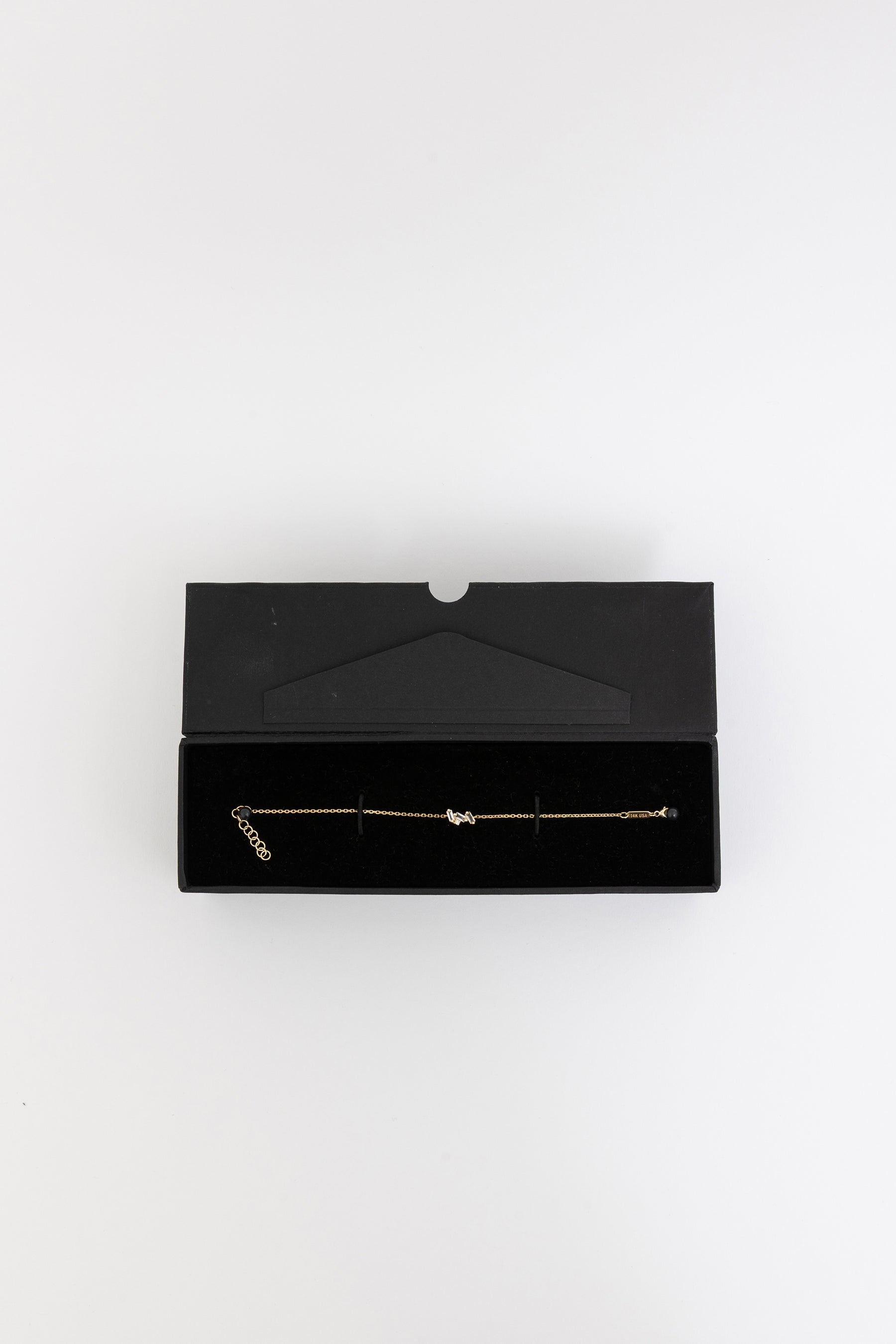 14k Gold Chain White Topaz and Diamond Bracelet