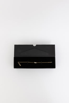 14k Gold Chain White Topaz and Diamond Bracelet