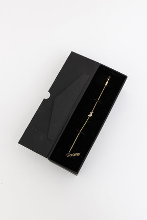 14k Gold Chain White Topaz and Diamond Bracelet