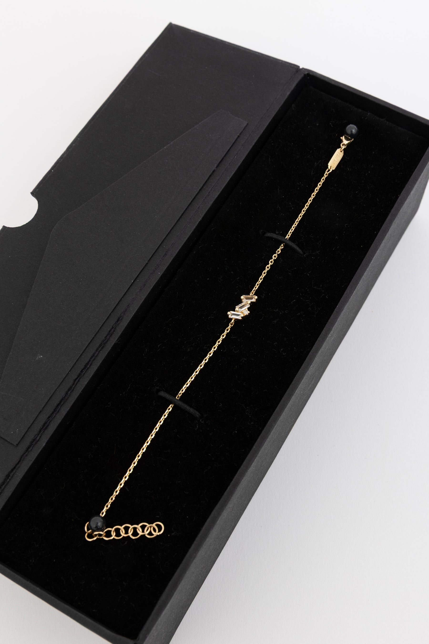 14k Gold Chain White Topaz and Diamond Bracelet