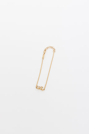 14k Gold Chain White Topaz and Diamond Bracelet