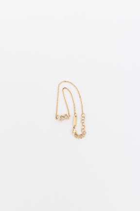 14k Gold Chain White Topaz and Diamond Bracelet