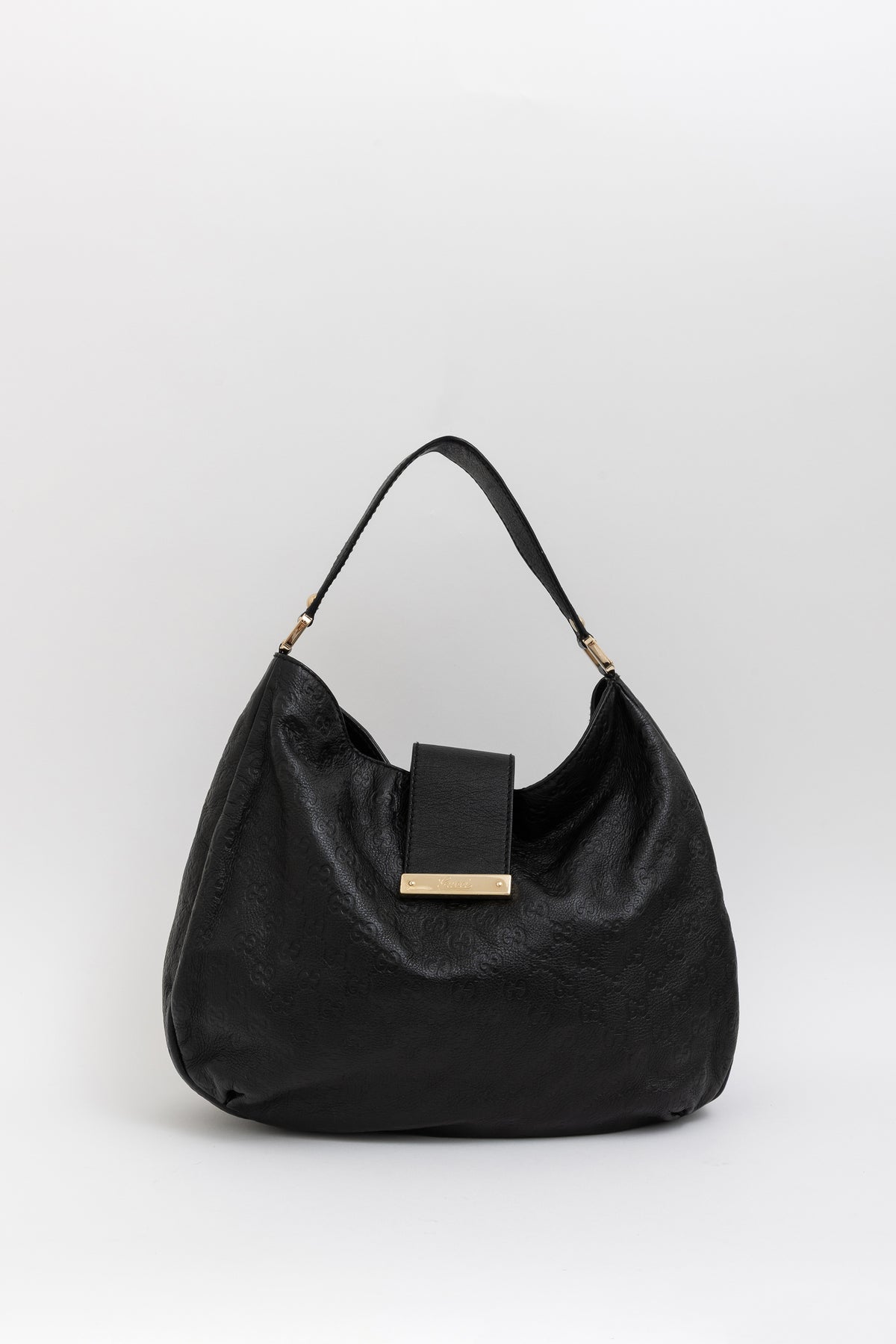 Embossed Monogram Hobo Bag