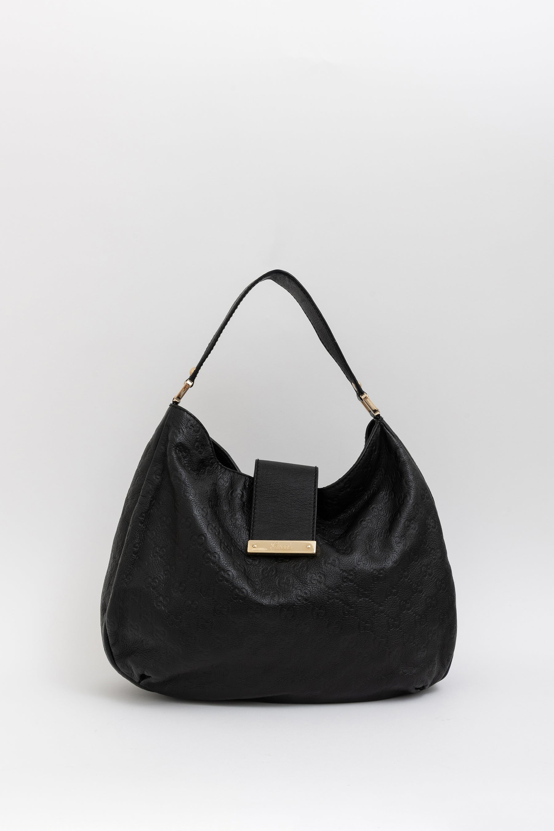Embossed Monogram Hobo Bag